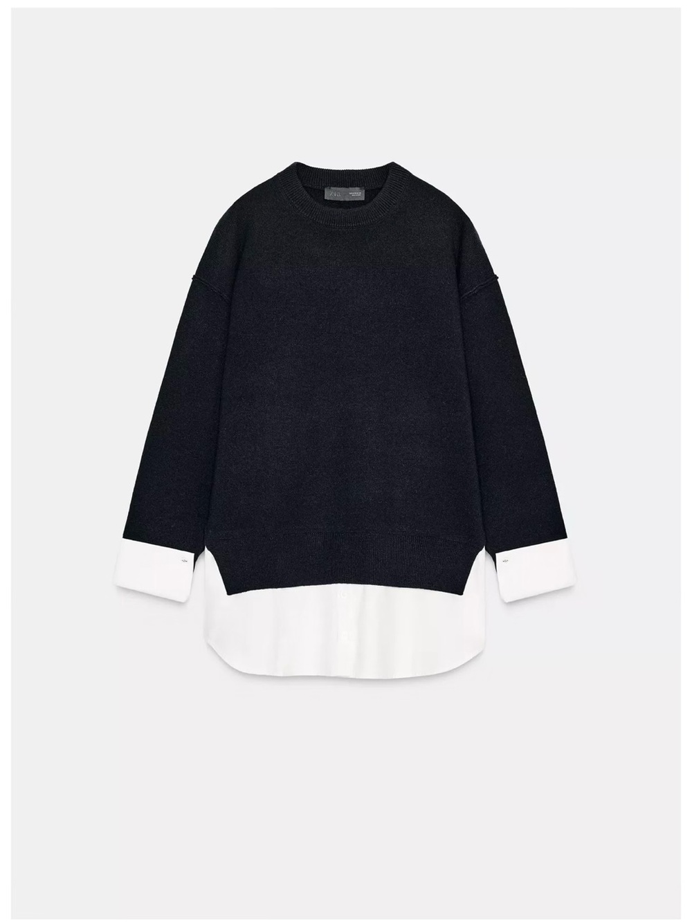 Layered Look Black & White Women’s Sweater